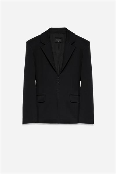 Kadın Lacivert Agraflı Bele Oturan Blazer