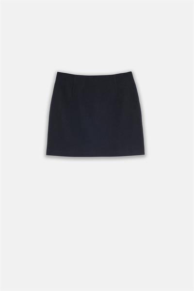 Kadın Lacivert Çan Kesim Mini Etek