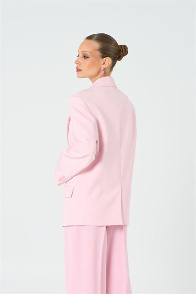 Kadın Pembe Oversize Kruvaze Blazer