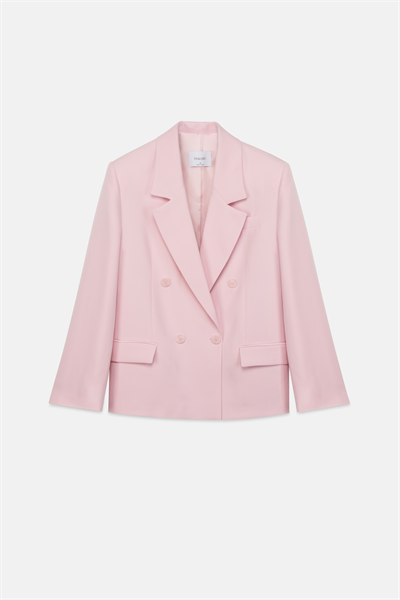 Kadın Pembe Oversize Kruvaze Blazer