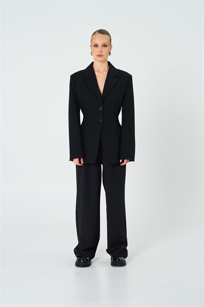 Kadın Siyah Kum Saati Form Blazer