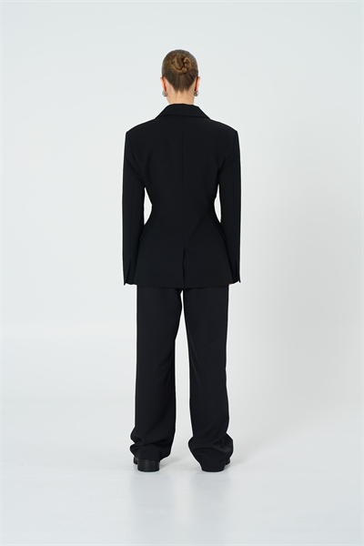 Kadın Siyah Kum Saati Form Blazer