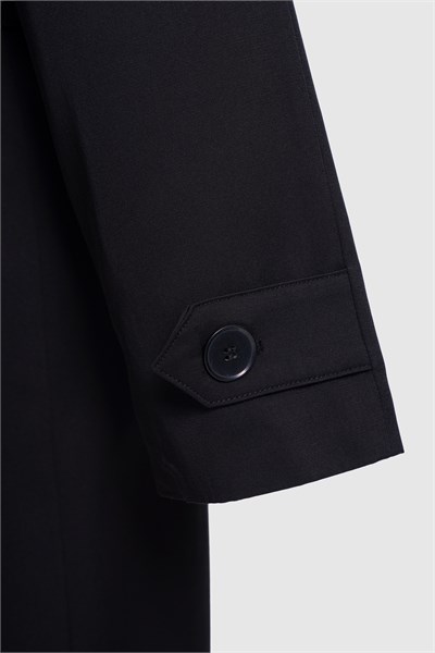 Kadın Siyah Oversize Kuşaklı Trençkot