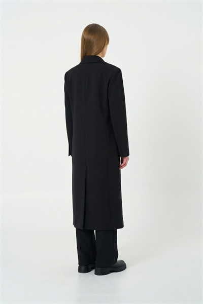 Kadın Siyah Oversize Uzun Ceket