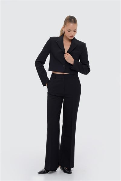 Kadın Siyah Slim Fit Basic Pantolon