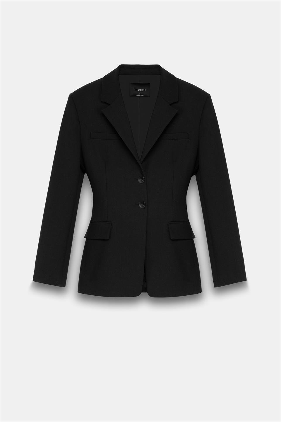 Kadın Siyah Kum Saati Form Blazer-Thalure