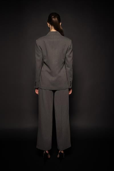 Kadın Antrasit Asimetrik Kruvaze Blazer-Thalure