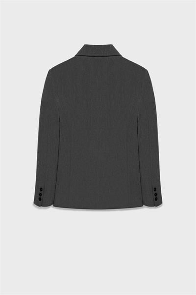 Kadın Antrasit Asimetrik Kruvaze Blazer-Thalure