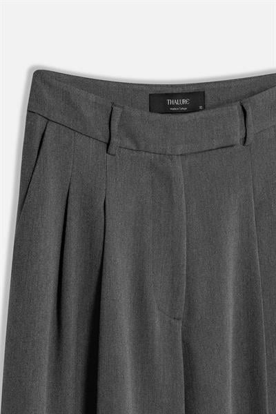 Kadın Antrasit Çift Pileli Oversize Pantolon-Thalure