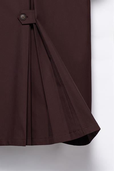 Kadın Koyu Bordo Pileli Oversize Trençkot-Thalure