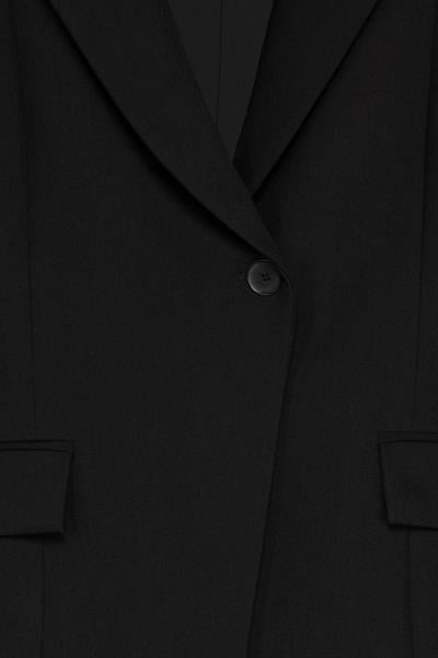 Kadın Siyah Bele Oturan Blazer-Thalure