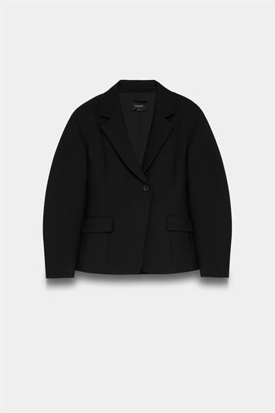 Kadın Siyah Bele Oturan Blazer-Thalure