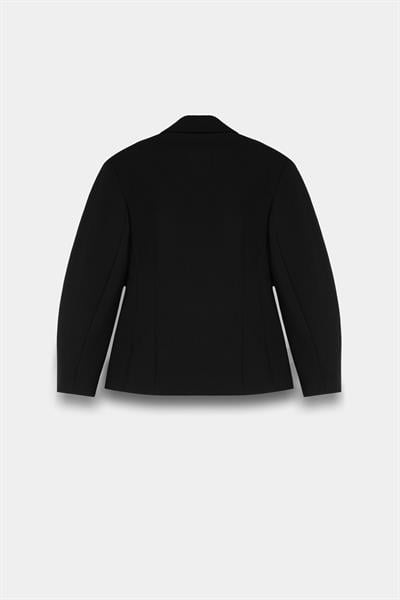 Kadın Siyah Bele Oturan Blazer-Thalure