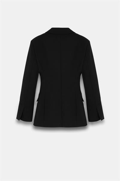 Kadın Siyah Kum Saati Form Blazer-Thalure