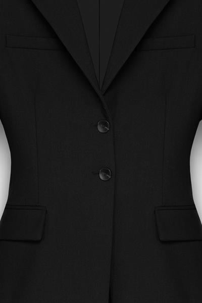 Kadın Siyah Kum Saati Form Blazer-Thalure
