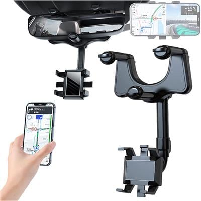 Araç İçi Telefon Tutucu Ergonomik Rahat Kullanım Dikiz Aynasına Montaj 360 Derece Dönebilen