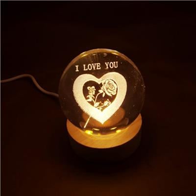 I Love You Çiçek Temalı Işıklı Cam Küre