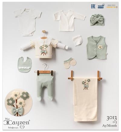 Dantel Yakalı Mevsimlik Kız Bebek Onlu Set