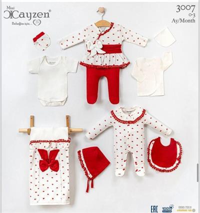 Kalpli Dantelli Mevsimlik Kız Bebek Onlu Set