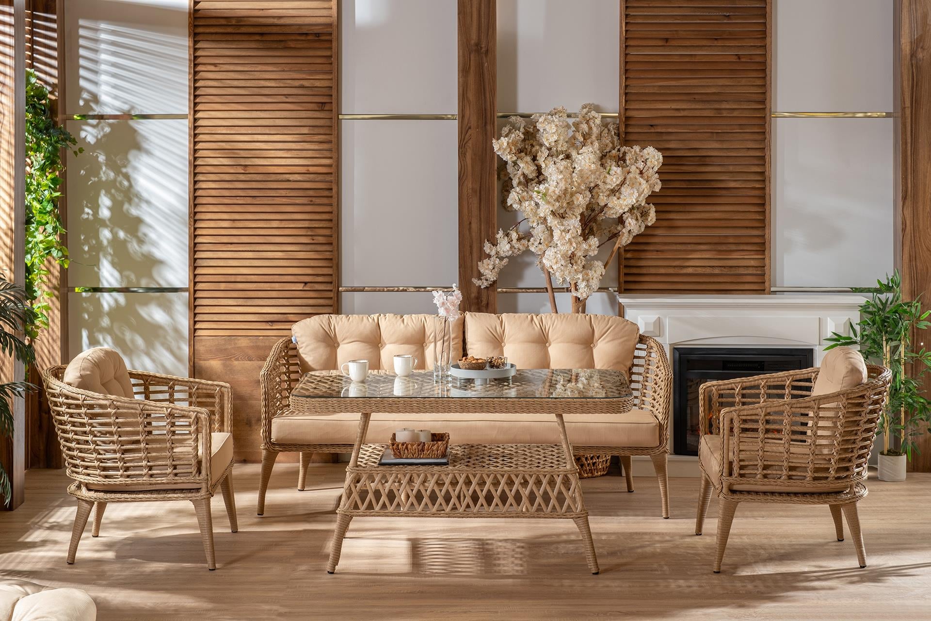 Eyfel Bahçe Takımı | Rattan Cappuccino | Formood
