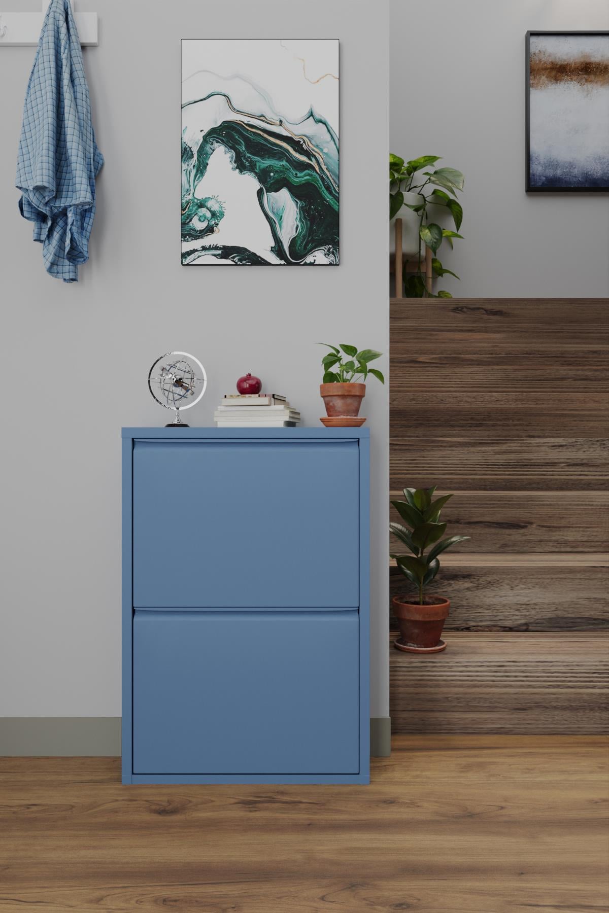 İkili Metal Ayakkabılık | Mavi - Ral 5014 | Formood