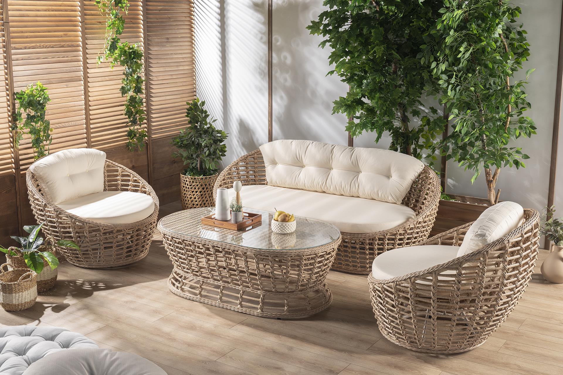 İsabel Bahçe Takımı | Rattan Cappuccino | Formood