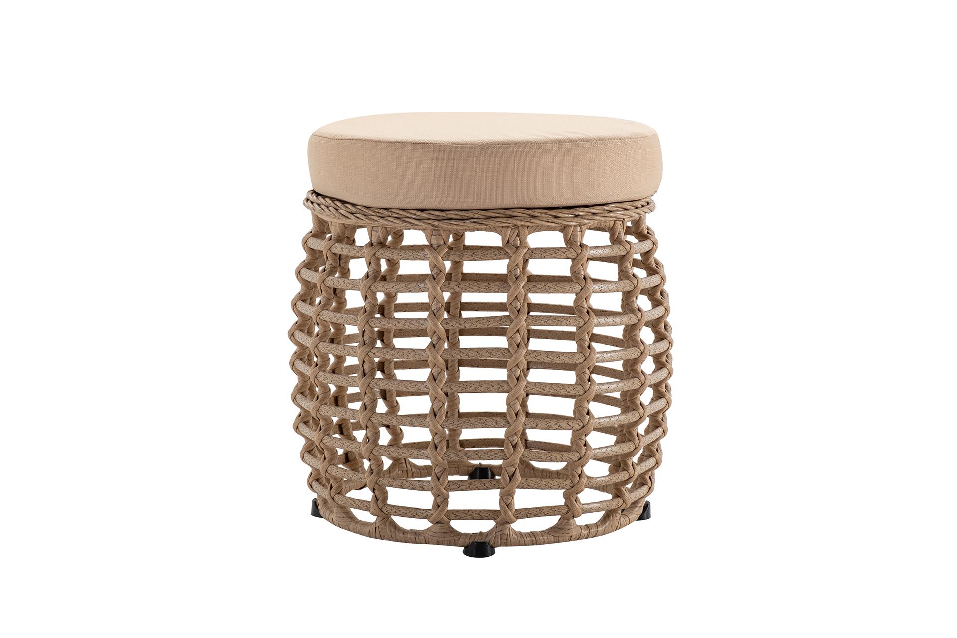 Luna Puf | Rattan Cappuccino |Seyrek Örgü | Formood