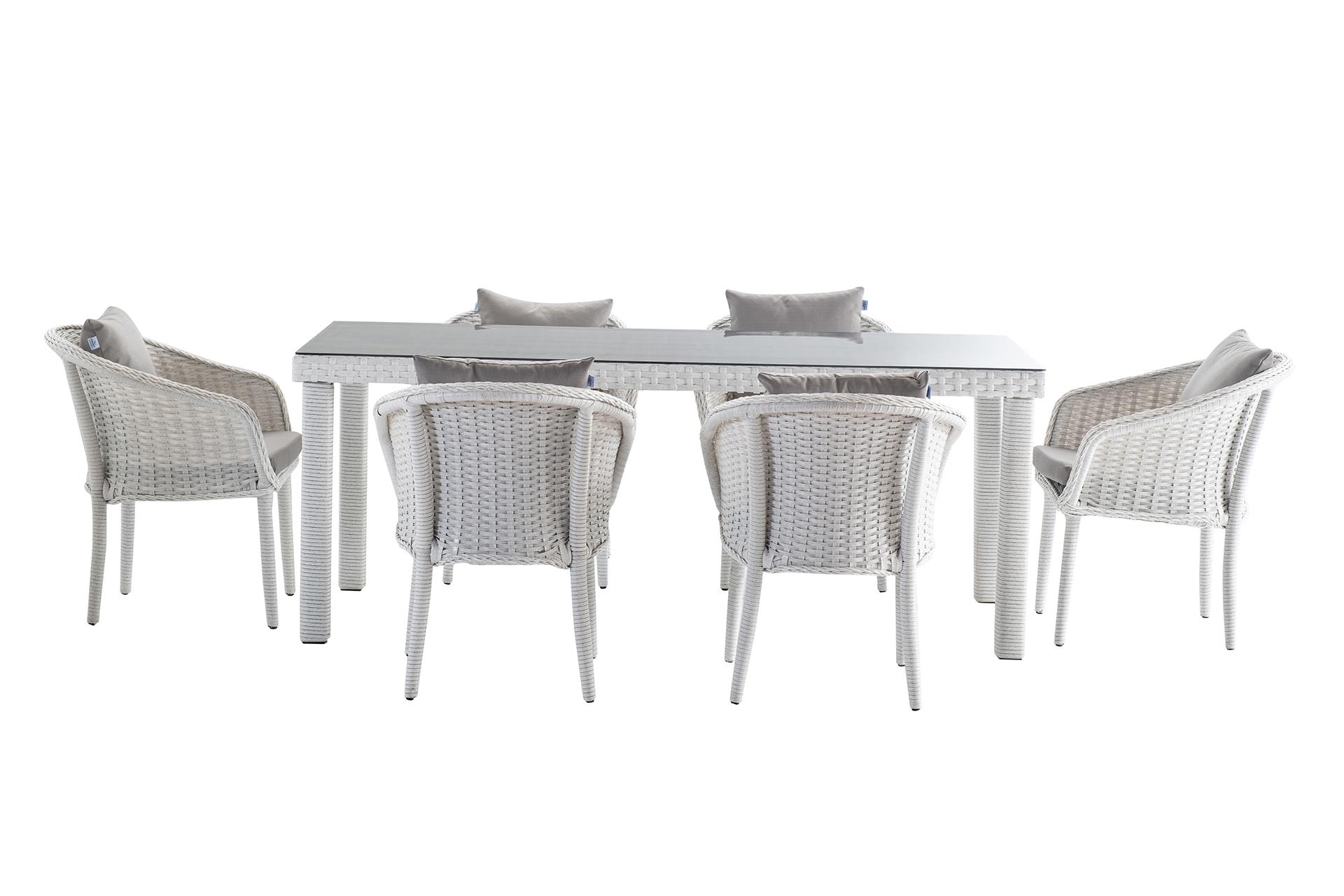Ratning Masa Takımı | Rattan Gri | 6 Kişilik | Formood