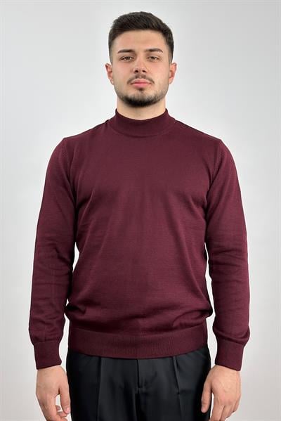 Yarım Balıkçı Yaka Triko - Bordo