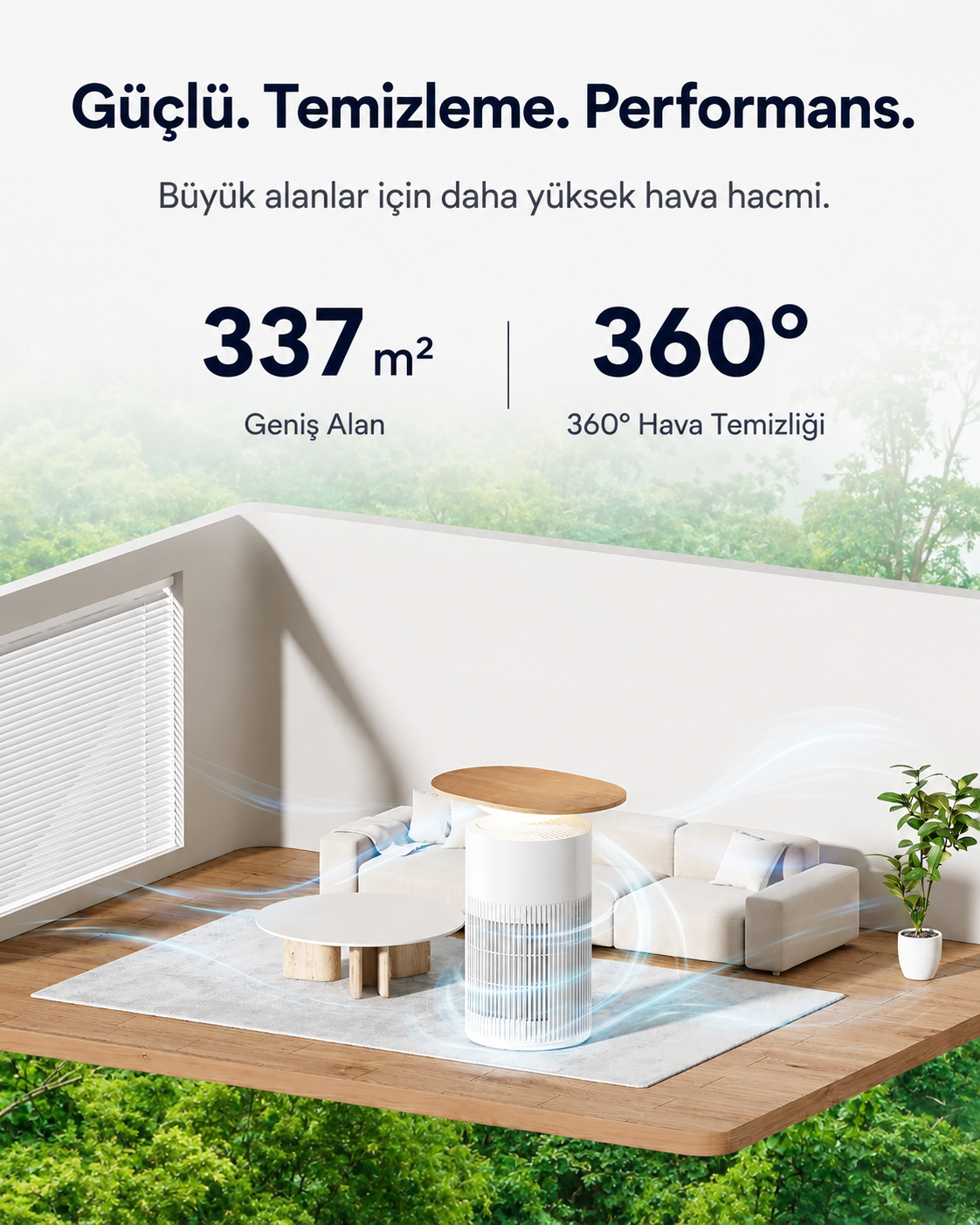 SwitchBot Akıllı Masa Tipi Hava Temizleyici genel görünüm