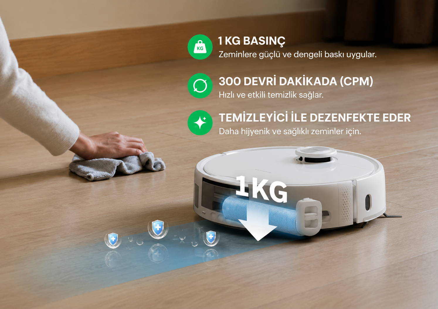 SwitchBot S20 RinseSync rulo paspas sistemi