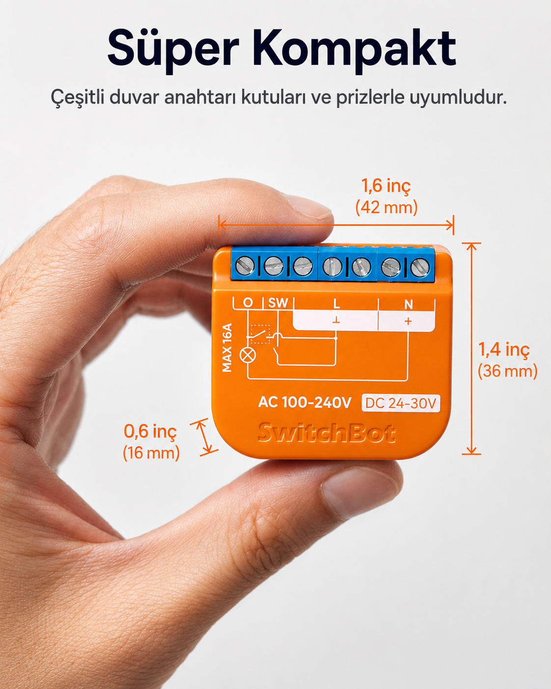 SwitchBot Relay Switch 1PM Akıllı Röle Anahtarı Tekli Enerji Ölçümlü