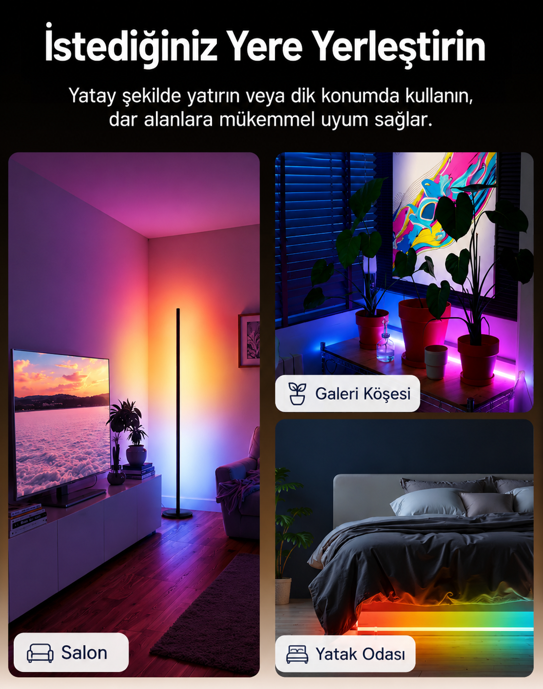 SwitchBot RGBICWW Floor Lamp RGBIC çoklu renk teknolojisi