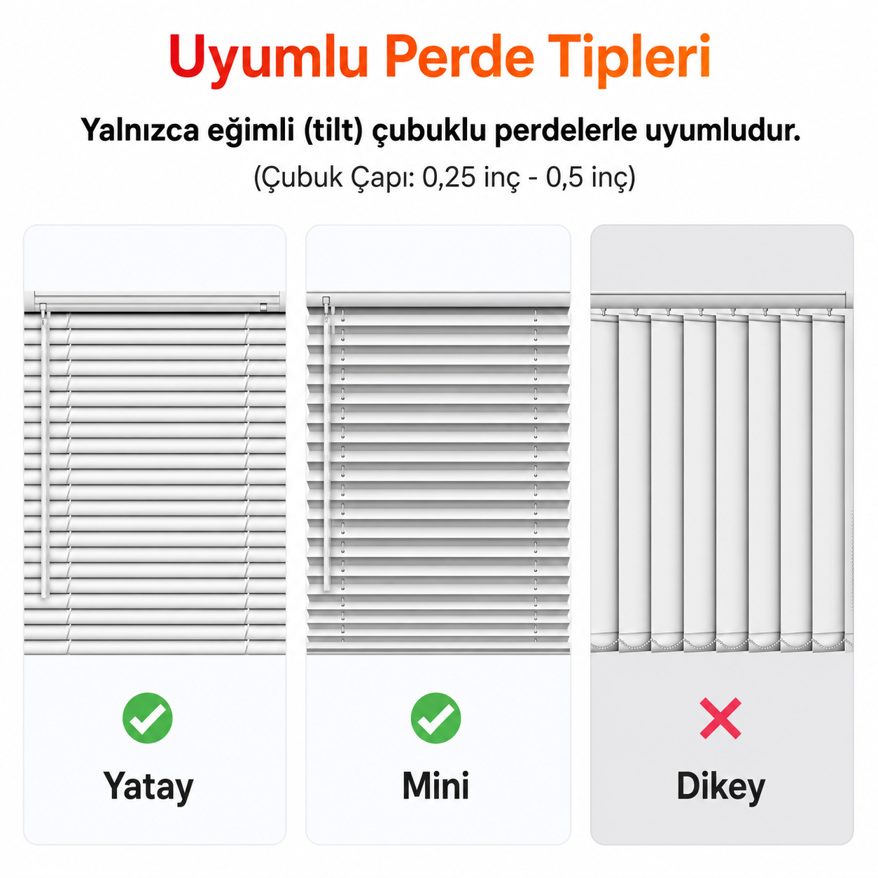 Kablosuz Perde Motoru Jaluzi Tipi korniş uyumu