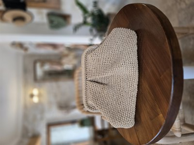Pile Detay El Örmesi Vizon Clutch Çanta