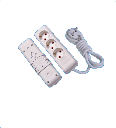 3 Lü Topraklı Grup priz 5 mt (Askı Aparatlı)