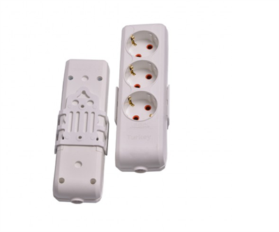 3 Lü Topraklı Grup priz 5 mt (Askı Aparatlı)