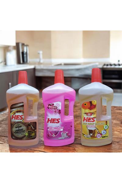 3LÜ SET: Ahşap ve Laminant Temizleyici , Sıvı Arap Sabunu , Yüzey Temizleyici (Bahar Esintisi)