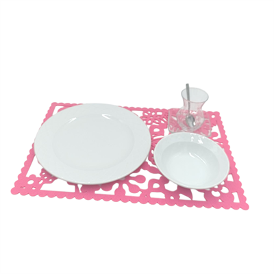 Amerikan Supla Servisi 6 Parça (Pembe)