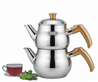 Arissimo Orta Boy Çelik Çaydanlık Takımı