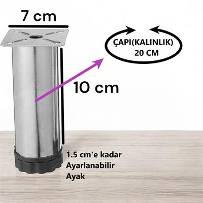 Ayarlanabilir Koltuk, Baza, Kanepe Destek Yükseltici  Ayağı ( 10 cm Krom Ayak [4 ADET] )