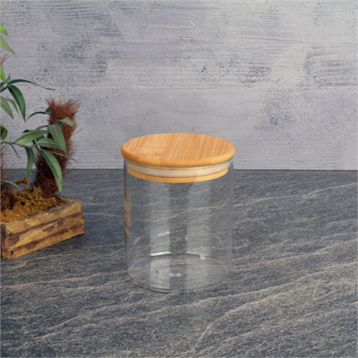 Bambu Kapaklı Cam Kavanoz 250 ML 