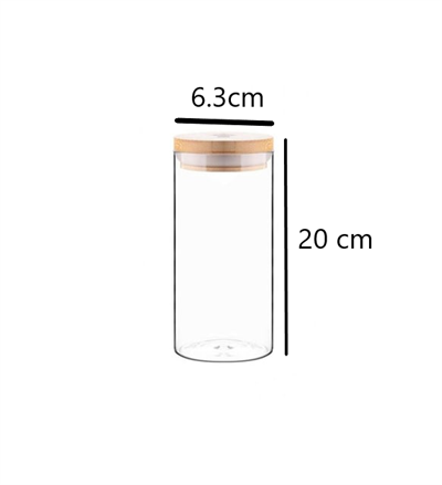 Bambu Kapaklı Cam Kavanoz 550 ML