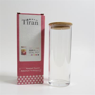 Bambu Kapaklı Cam Kavanoz 550 ML