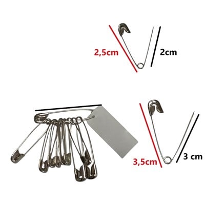 Çengelli İğne / Firkete - Metal Güvenlik İğnesi Seti
