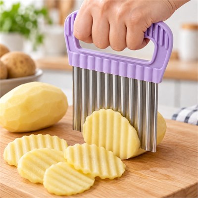 Cips Dilimleyici - Kıvrımlı Bıçaklı Patates ve Sebze Kesici