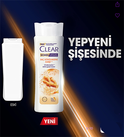 Clear Women Kepeğe Karşı Etkili Şampuan Saç Dökülmesine Karşı 350 ml