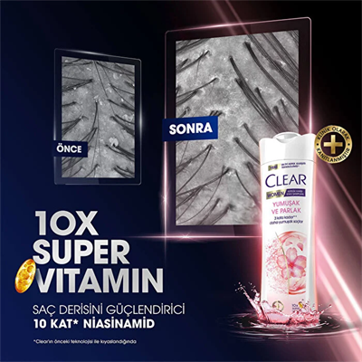 Clear Women Şampuan Yumuşak Parlak Kiraz Çiçeği Esansı & Keratin 350 ml