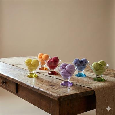 CRE367 Coral Crema Renkli 6Lı Dondurma Kasesi