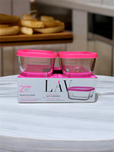 CUBE 2li Cam Saklama Kabı 405cc